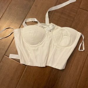 Brand new white crop bustier